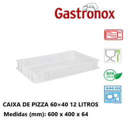 [107.70120] Caixa Pizza Branca Empilhavel 60X40X64 Mm Denox             