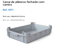 [107.636.78714] Caixa Ind. Empilhavel C/Cantos Cz 680X450X152Mm             