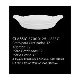 [F580.11.38000145] Travessa Oval B23C Porcelana Forno 32Cm Vista Alegre        