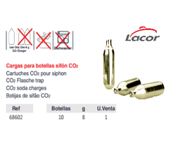 [107.68602] Carga Sifao Soda Co2 68602 10 Unid. Lacor                   