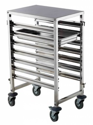 [108.650.810668] Carro De Serviço 7 Gn 1/1 C/Rodas 615X450X925Mm Hendi       