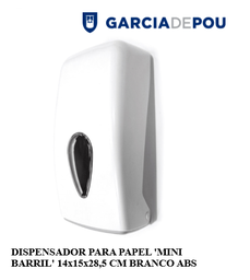 [970.16047] Dispensador Para Rolo "Mini Barril" 29X14X16 Cm Blanco Abs  