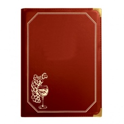 [107.18086] Menu A-4 8 Folhas 25,5X33 Cm Bordeux Vinho                  