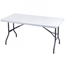 [107.20836] Mesa Retangular Dobrável Dimensões: 183X76X74 Cm Creme Pp   