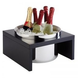 [107.14985] Balde Gelo Inox Isolada C/Sup. Mad.Preto 10Lt D.35 Alt.19Cm 