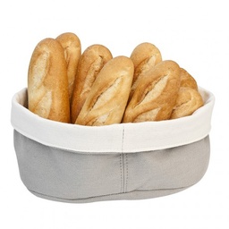 [107.198.40] Cesta Pão Creme & Cinzento 15X20X7 Cm Algodão               