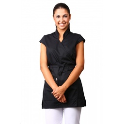 [080.600.176T1] Tunica Charlote Preto C/Bolso Tamanho-1 (36-40)             