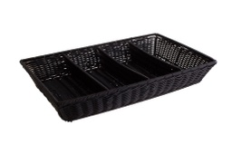 [107.0732131035] Cesto Gn 1/1 Pp C/4 Divisorias Preto                        