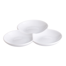 [107.0230464252] Prato 3 Divisórias (Flor) Porcelana 19Cm                    