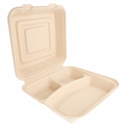 [107.150.46] Caixas 3 Compart. Bionic 25X25X7,5Cm Natural 50 Unid        