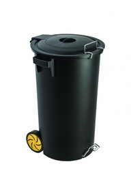 [107.23134] Balde Lixo 80Lts C/Pedal E Rodas Preto Ref.789 Faplana      