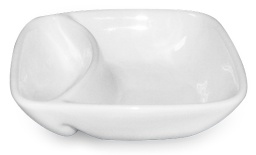 [107.A146] Azeitoneira Quadrada 12,5Cm Porcelana Branca                