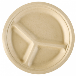 [107.373.149.16] Pratos 3 Compart. Bionic Ø 26X2,6 Cm Natural 50 Unid.       