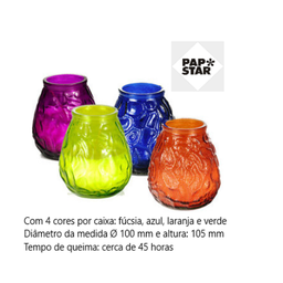 [107.81419] Vela Em Copo Colorido Cor Sortida Diam.100Mm Alt 105        