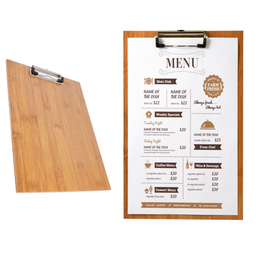 [107.223.49] Tábuas Porta Menu Com Mola 22,9X31,8X0,4 Cm Bambú Unid      