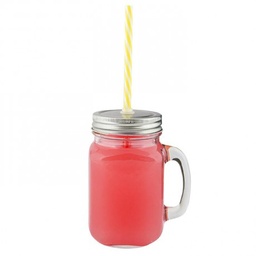[107.20772] Caneca Vidro Transparente C/Tampa E Palhinha 40 Ml          
