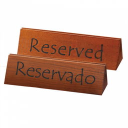 [107.211.52] Placa "Reservado/Reserved" 15X4,4X4,4 Cm Madeira            