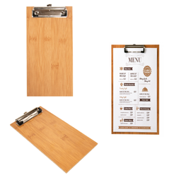 [107.226.10] Tábua Porta Menu Com Clip 13X24,5X0,4 Cm Bambú              