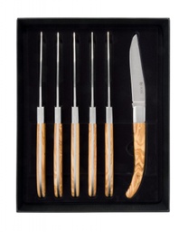 [107.437103106] Conj. 6 Facas Para Bife Sem Serrilha 100Mm Cb Mad.Clara Icel
