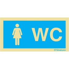 [089.P2481] Sinal Pvc 20X10Cm Opaco Wc Mulher P2481 Sinalux             