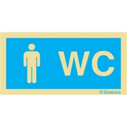[089.P2482] Sinal Pvc 20X10Cm Opaco Wc Homem P2482 Sinalux              