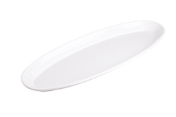 [107.0734251907] Travessa Oval Melamina Branca 57X21.5X4Cm                   