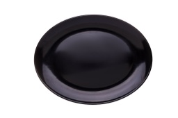 [107.07325600771] Travessa Oval Melamina Preta  45X34.7X3.5Cm                 
