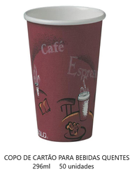 [107.4116592106] Copo De Cartão Para Bebidas Quentes 296Ml 50 Unid           