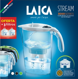 [107.640.76515] Kit Jarro Laica Stream 2,3L Branco+3 Filtros Bi-Flux        