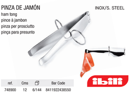 [107.676.748900] Pinca Para Presunto  Inox 12Cm Ibili                        