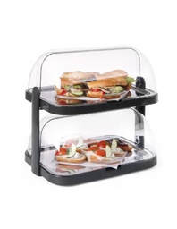 [107.9204] Vitrine Refrigerada Dupla Buffet 43X31X46Cm Preto Aps       