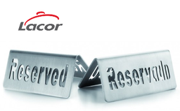[107.L.61098] Placa Inox Reservado-Reserved 5X12Cm Lacor                  