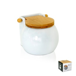 [107.79707624] Saleiro Porcelana C/T/Madeira 13*12*11Cm Branco B5001A      