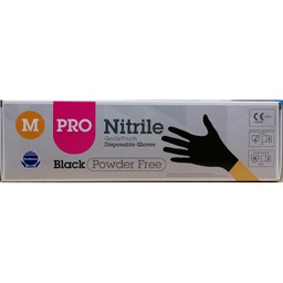 [107.11910093] Luva Nitrilo Preta Tamanho-M 100 Unid. Rubberex             