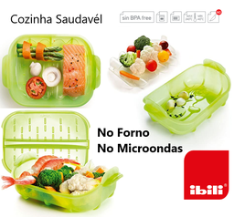 [107.676.873200] Recepiente Para Cozinhar A Vapor  No Forno/Microondas Ibili 