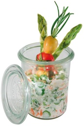 [107.APS.82314] Pote De Vidro16Cl  C/Tampa Diamt.6Cm Alt.8Cm Aps            