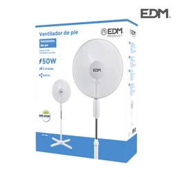 [109.640.33910] Ventoinha De Pé  Aspas Br.50W  40Cm Alt. Reg.110-130Cm      