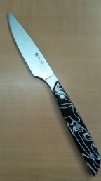 [107.2A101.ST170.11] Faca Para Bife Serrilha Cabo Kiratina Preto 11Cm Icel       