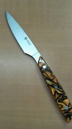 [107.2AL01.ST170.11] Faca Para Bife Serrilha Cabo Kiratina Laranja 11Cm Icel     