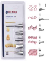 [107.650.551592] Conjunto De 5 Bicos Inox De Decoração Pastelaria Hendi      