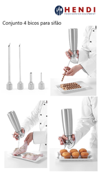 [107.650.589106] Conjunto De 4 Bicos De Injecção Para Sifão Inox 3/5Mm Hendi 