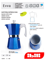 [107.676.623012] Cafeteira Express Evva Blue 12 Chav. 600Ml Aluminio  Ibili  