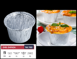 [107.P80_100] Forma Para Empada Aluminio 80Ml  100 Unidades               
