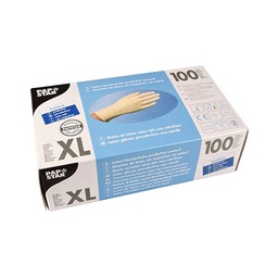 [107.439.12201] Luva Latex Branca Sem Talco Tamanho-Xl 100 Unidades Papstar 