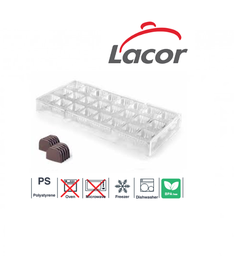 [107.L.66876] Molde Para Bombom Retangular Polystyrene 25X15,5X12Mm Lacor 