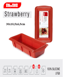 [107.676.875130] Molde Strawberry Silicone Cake 30X10,5X6,5Cm Ibili          