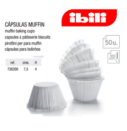 [107.676.738200] Forma Papel Muffin  7,5X4Cm 220ºc   50 Unidades  Ibili      
