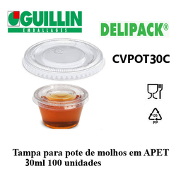 [107.CVPOT30C] Tampa P/Pote Para Molhos Delipack 30Ml 100 Unid. Guillin    