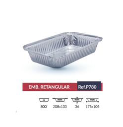 [107.PT780.100] Embalagem De Aluminio C/Tampa 780Ml 100 Unidades            