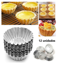 [107.680.00507282] Forma P/Queques Aluminio Canelada 8Cm 12 Unidades           
